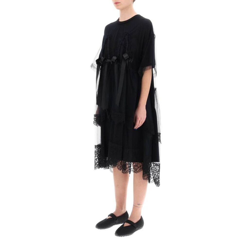 SIMONE ROCHA Midi Dress In Mesh With Lace And Bows - Picture 4 of 4